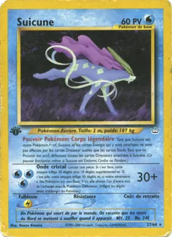 Carte Suicune de l'extension Neo Revelation, numéro 27/64