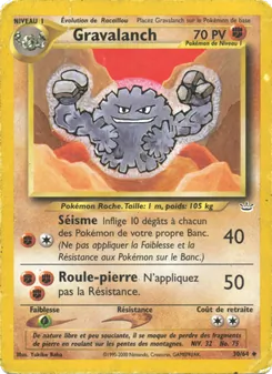 Carte Gravalanch de l'extension Neo Revelation, numéro 30/64