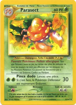 Carte Parasect de l'extension Neo Revelation, numéro 35/64