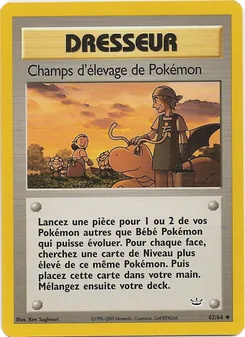 Carte Champs d'élevage de Pokémon de l'extension Neo Revelation, numéro 62/64