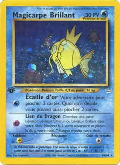 Carte Magicarpe Brillant de l'extension Neo Revelation, numéro 66/64