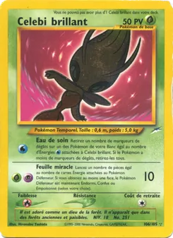 Carte Celebi brillant de l'extension Neo Destiny, numéro 106/105