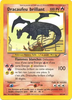 Carte Dracaufeu brillant de l'extension Neo Destiny, numéro 107/105