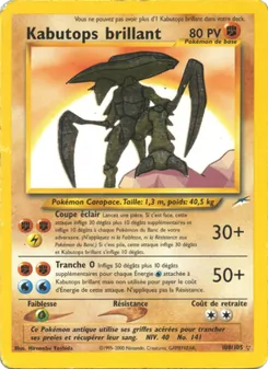 Carte Kabutops brillant de l'extension Neo Destiny, numéro 108/105