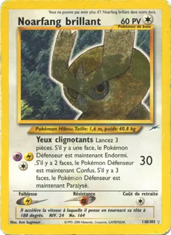 Carte Noarfang brillant de l'extension Neo Destiny, numéro 110/105