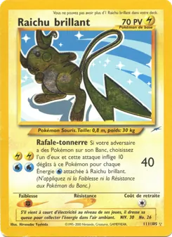 Carte Raichu brillant de l'extension Neo Destiny, numéro 111/105