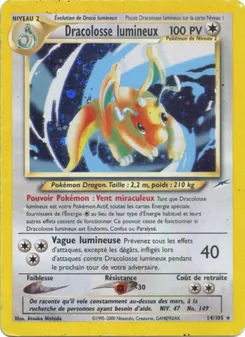 Carte Dracolosse lumineux de l'extension Neo Destiny, numéro 14/105