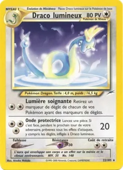 Carte Draco lumineux de l'extension Neo Destiny, numéro 22/105