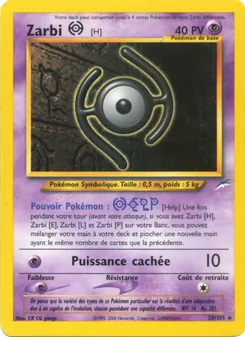 Carte Zarbi H de l'extension Neo Destiny, numéro 28/105