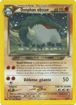 Carte Donphan obscur de l'extension Neo Destiny, numéro 3/105
