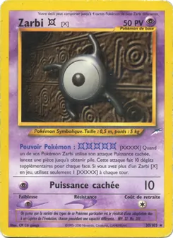 Carte Zarbi X de l'extension Neo Destiny, numéro 30/105