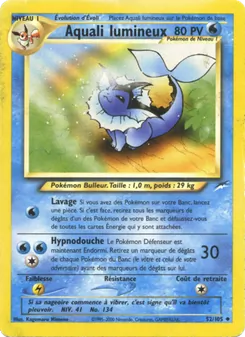 Carte Aquali lumineux de l'extension Neo Destiny, numéro 52/105