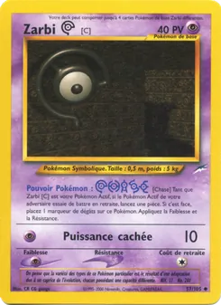 Carte Zarbi C de l'extension Neo Destiny, numéro 57/105