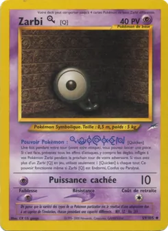 Carte Zarbi Q de l'extension Neo Destiny, numéro 59/105