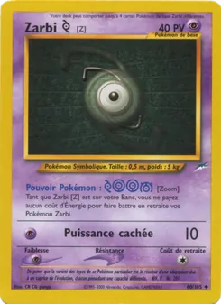 Carte Zarbi Z de l'extension Neo Destiny, numéro 60/105