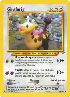 Carte Girafarig de l'extension Neo Destiny, numéro 66/105