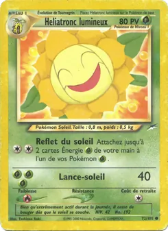 Carte Heliatronc lumineux de l'extension Neo Destiny, numéro 72/105