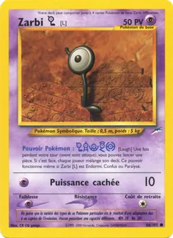 Carte Zarbi L de l'extension Neo Destiny, numéro 86/105