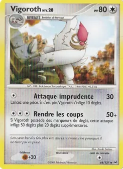 Carte Vigoroth de l'extension Platine, numéro 64/127