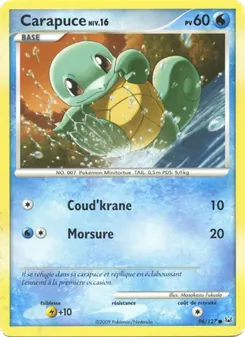 Carte Carapuce de l'extension Platine, numéro 96/127