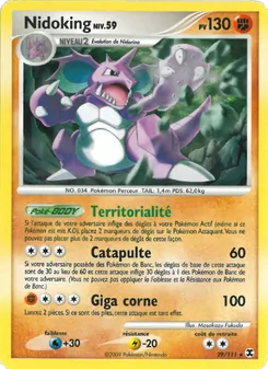 Carte Nidoking Niv. 59 de l'extension Rivaux Émergeants, numéro 29/111