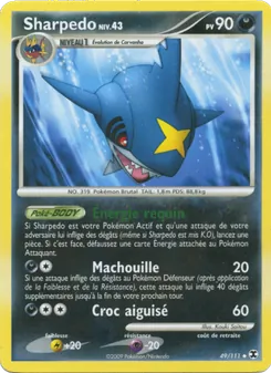Carte Sharpedo Niv. 43 de l'extension Rivaux Émergeants, numéro 49/111