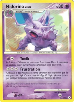 Carte Nidorino Niv. 30 de l'extension Rivaux Émergeants, numéro 74/111