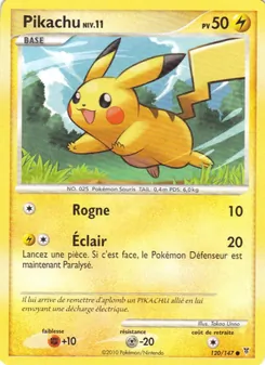 Carte Pikachu de l'extension Vainqueurs Suprêmes, numéro 120/147