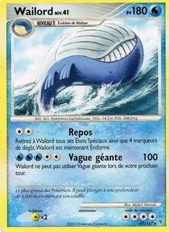 Carte Wailord de l'extension Vainqueurs Suprêmes, numéro 47/147