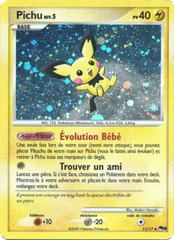 Carte Pichu de l'extension POP Série 9, numéro 11/17