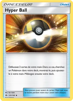 Carte Hyper Ball de l'extension Soleil et Lune, numéro 135/149