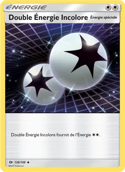 Carte Double Énergie Incolore de l'extension Soleil et Lune, numéro 136/149