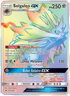 Carte Solgaleo GX de l'extension Soleil et Lune, numéro 155/149