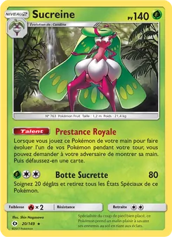 Carte Sucreine de l'extension Soleil et Lune, numéro 20/149