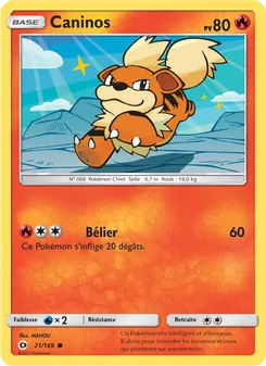 Carte Caninos de l'extension Soleil et Lune, numéro 21/149