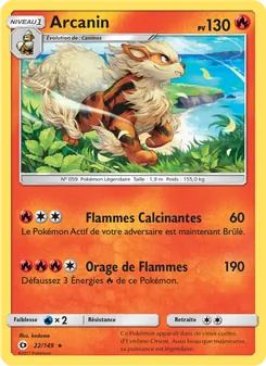 Carte Arcanin de l'extension Soleil et Lune, numéro 22/149