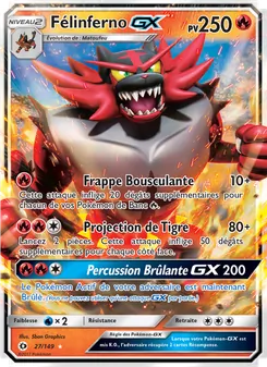 Carte Félinferno GX de l'extension Soleil et Lune, numéro 27/149