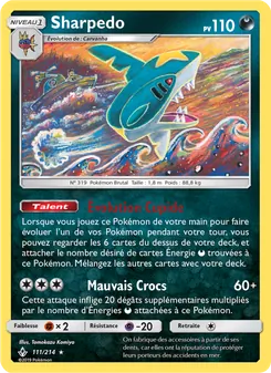 Carte Sharpedo de l'extension Alliance Infaillible, numéro 111/214