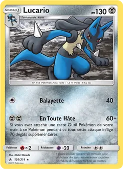 Carte Lucario de l'extension Alliance Infaillible, numéro 126/214