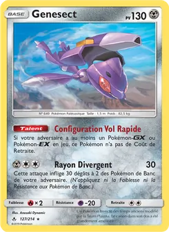 Carte Genesect de l'extension Alliance Infaillible, numéro 127/214
