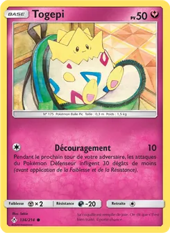 Carte Togepi de l'extension Alliance Infaillible, numéro 136/214