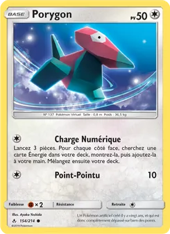 Carte Porygon de l'extension Alliance Infaillible, numéro 154/214