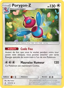 Carte Porygon-Z de l'extension Alliance Infaillible, numéro 157/214