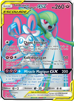 Carte Gardevoir et Nymphali GX de l'extension Alliance Infaillible, numéro 204/214