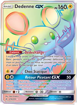 Carte Dedenne GX de l'extension Alliance Infaillible, numéro 219/214