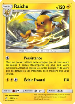 Carte Raichu de l'extension Alliance Infaillible, numéro 55/214