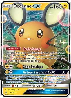Carte Dedenne GX de l'extension Alliance Infaillible, numéro 57/214