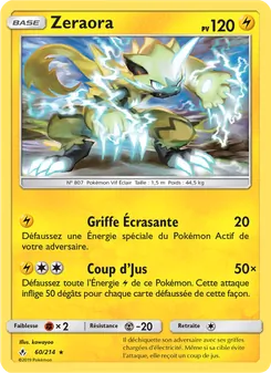 Carte Zeraora de l'extension Alliance Infaillible, numéro 60/214