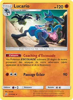 Carte Lucario de l'extension Harmonie des Esprits, numéro 117/236