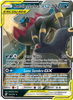 Carte Noctali et Darkrai GX de l'extension Harmonie des Esprits, numéro 125/236